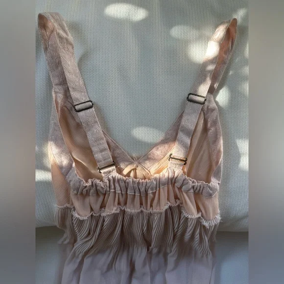 RARE FP ONE Ballet Pink Sheer Babydoll Top BEAUTIFUL DREAMY Sz XS - Picture 17 of 17